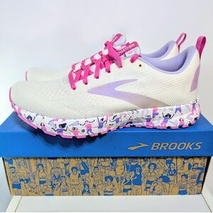 Brooks Revel 4 Womens Size 8 White Pink Athletic Running Walking Shoes Sneakers